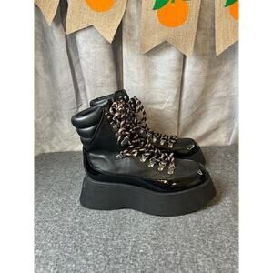 Circus NY Sam Edelman Womens Black Gail Lace-up Boots Shoe Size 8.5M